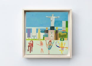 ブラジル リオデジャネイロの街並みと新体操